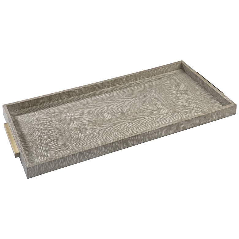 Image 1 Shagreen 25" Wide Ivory-Gray Modern Luxe Serving Tray