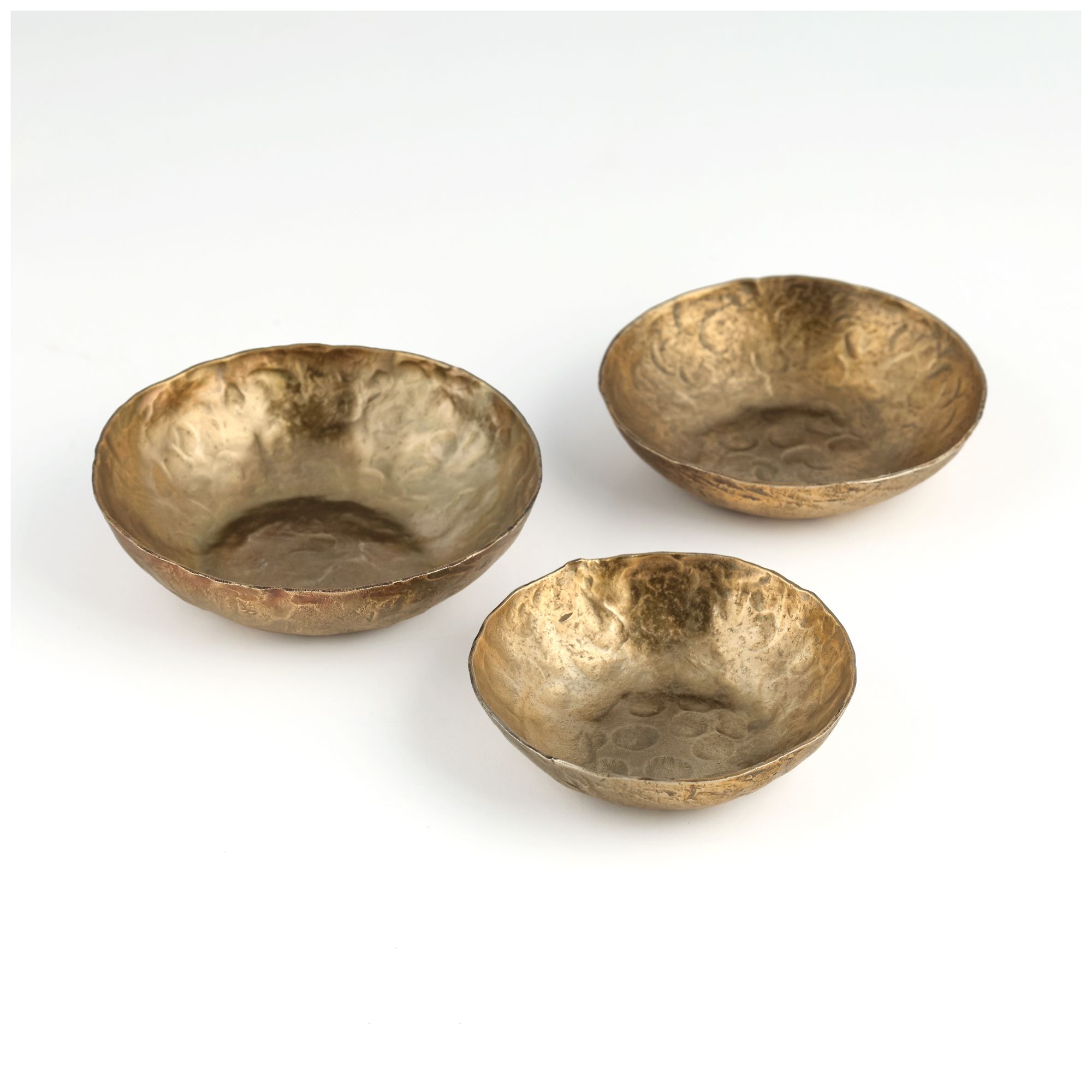 Thumbnail1 of Shah Hammered Iron Catchall Round Bowls - Set of 3