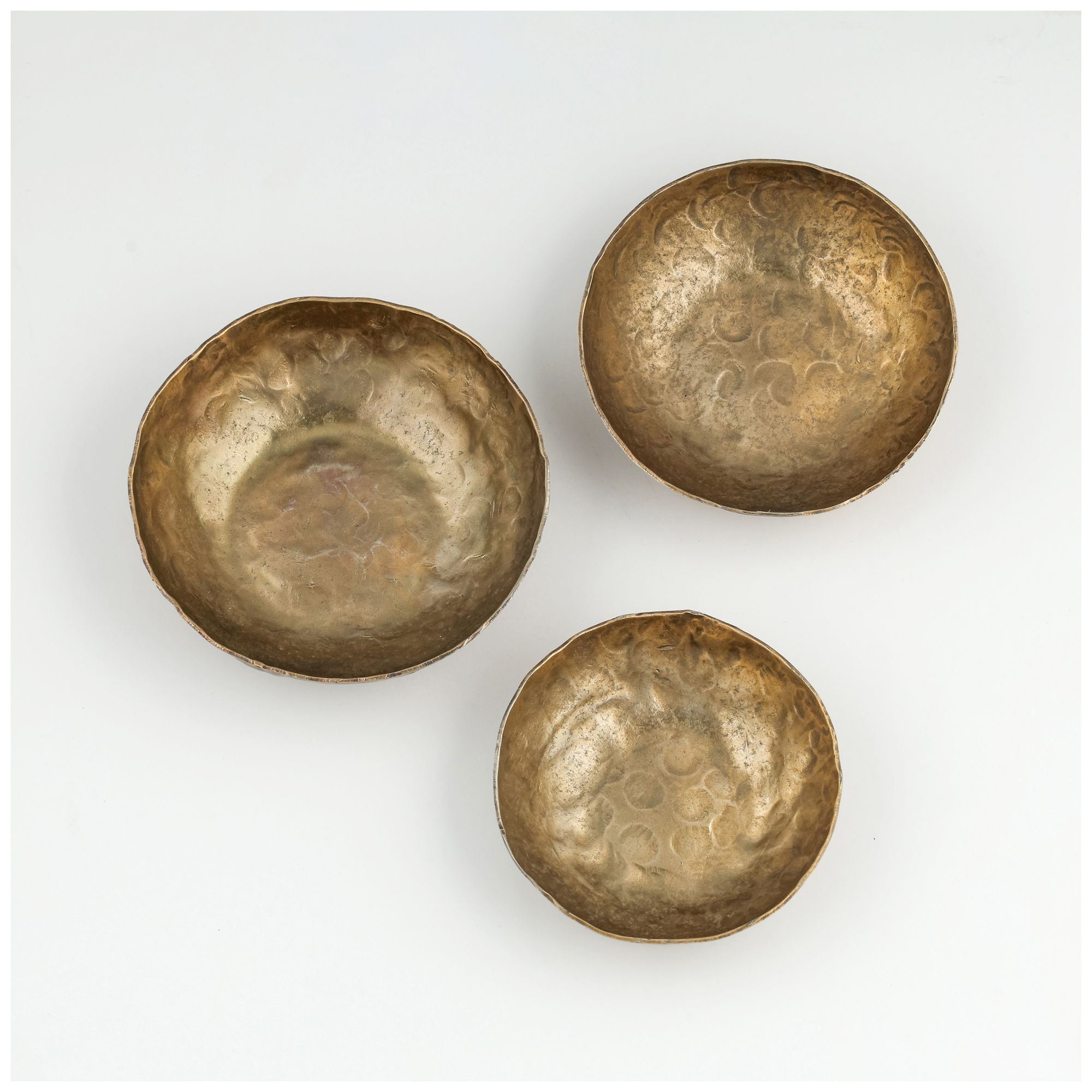 Thumbnail2 of Shah Hammered Iron Catchall Round Bowls - Set of 3 more views