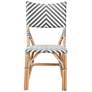 Shai Gray and White Woven Rattan French Bistro Chair