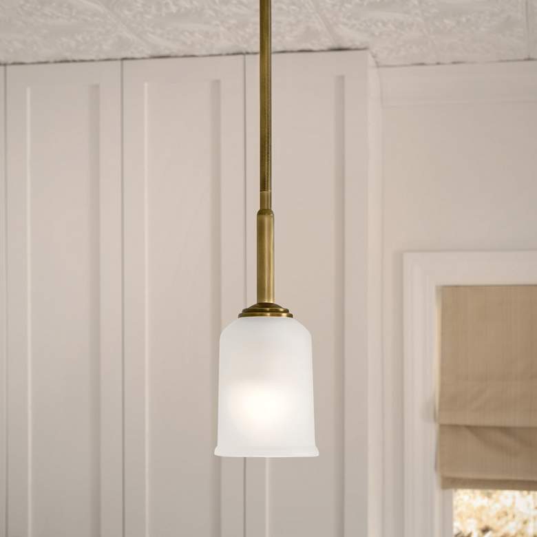 Image 1 Shailene 11" 1-Light Mini Pendant in Natural Brass