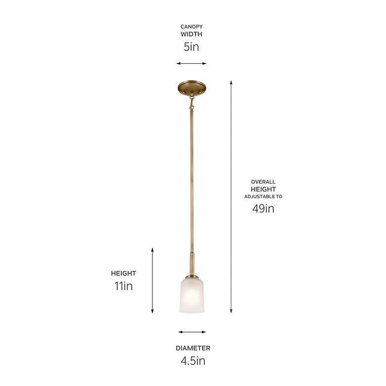 Image 6 Shailene 11" 1-Light Mini Pendant in Natural Brass more views