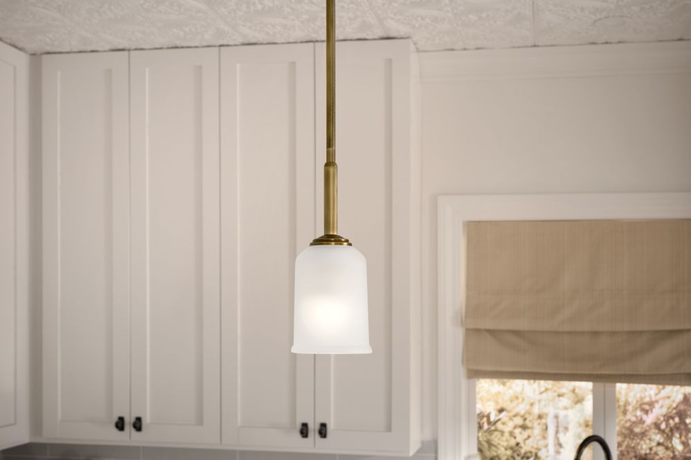 Shailene 11" 1-Light Mini Pendant in Natural Brass