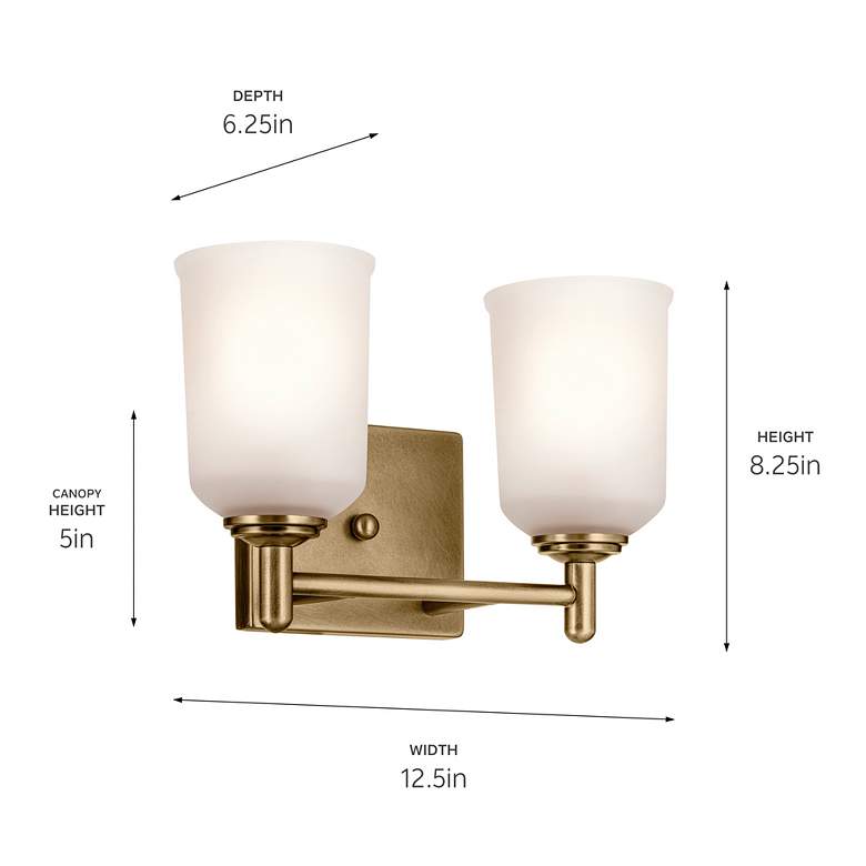 Image 6 Shailene 12.5" 2-Light Vanity Light in Natural Brass more views