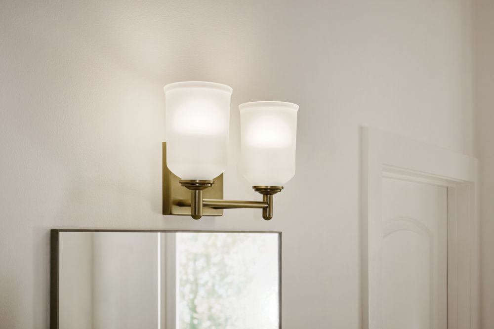 Shailene 12.5" 2-Light Vanity Light in Natural Brass