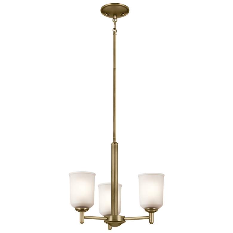 Image 2 Shailene 15.25" 3-Light Mini Chandelier in Natural Brass