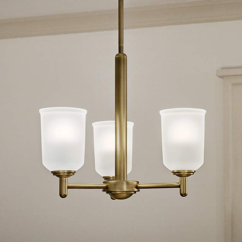 Image 1 Shailene 15.25" 3-Light Mini Chandelier in Natural Brass