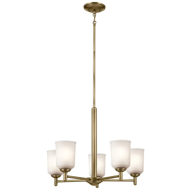 Image 2 Shailene 18.5" 5-Light Chandelier in Natural Brass