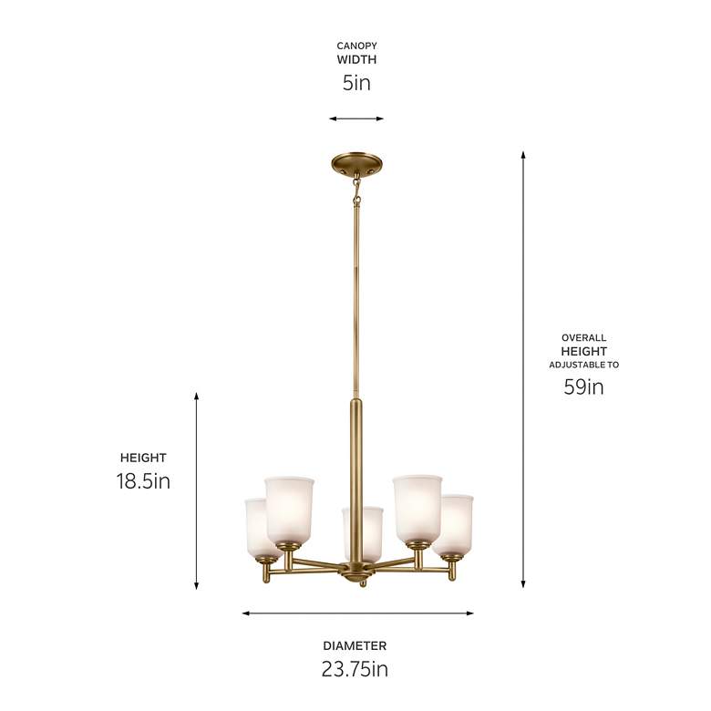 Image 7 Shailene 18.5" 5-Light Chandelier in Natural Brass more views