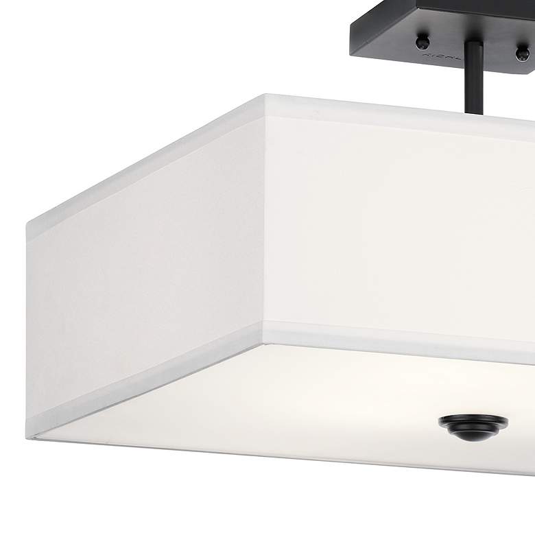 Image 3 Shailene 18in 3 Light Square Semi Flush with Satin Etched White Diffuser more views