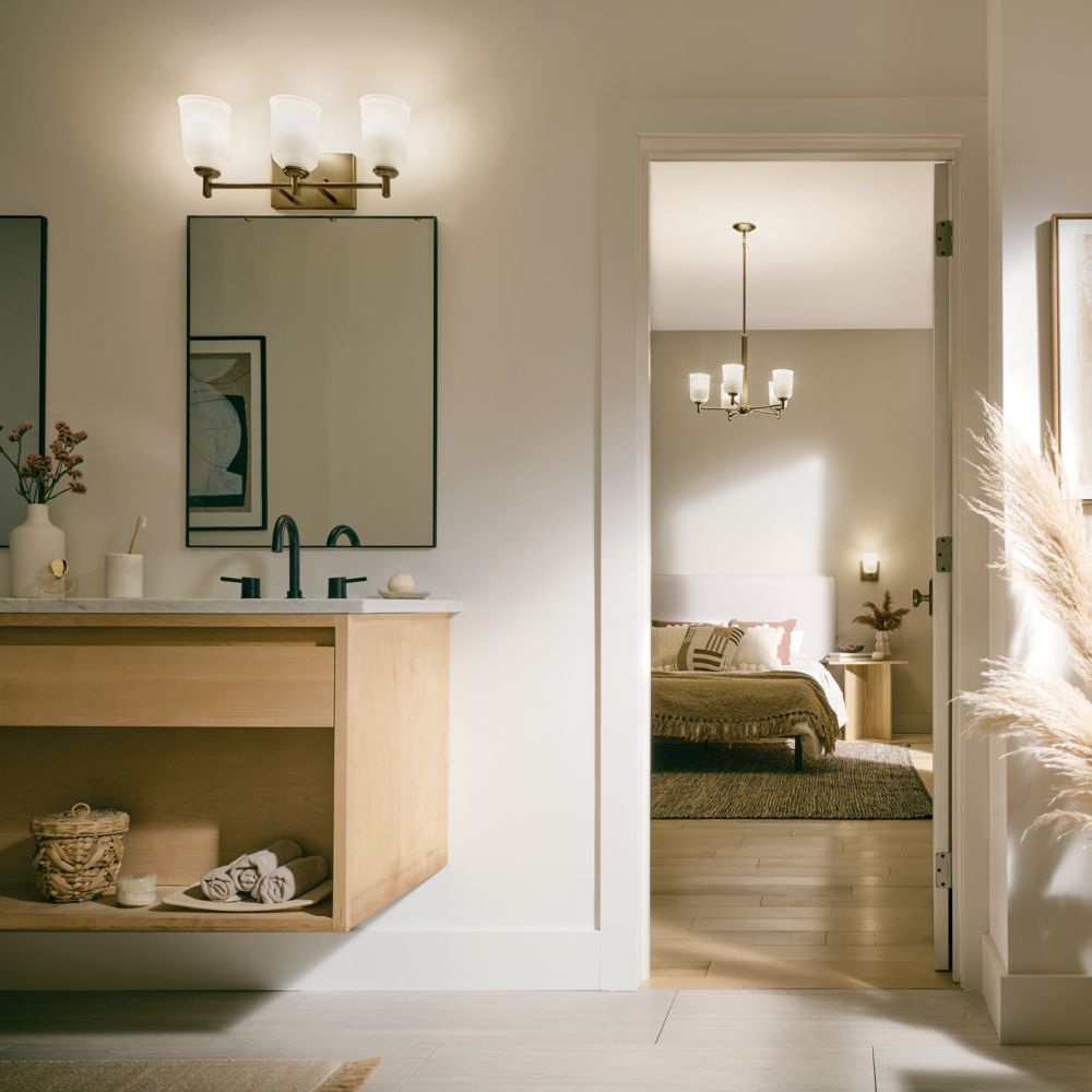 Image 7 Shailene 21" 3-Light Vanity Light in Natural Brass more views