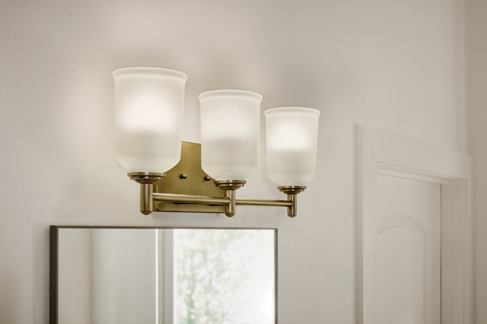 Shailene 21" 3-Light Vanity Light in Natural Brass