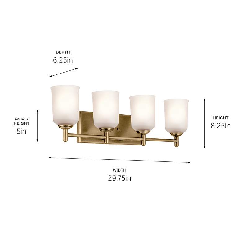 Image 6 Shailene 29.75" 4-Light Vanity Light in Natural Brass more views