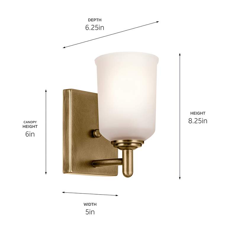 Image 7 Shailene 5" 1-Light Wall Sconce in Natural Brass more views