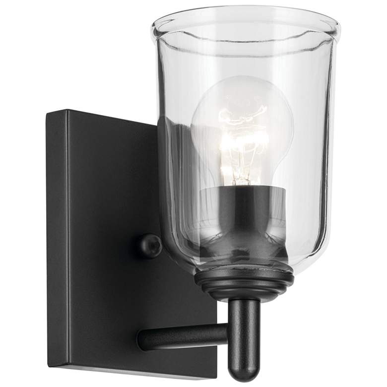 Image 1 Shailene Black Bell Clear Wall Sconce 1Lt