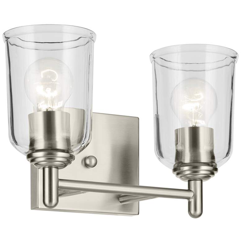 Image 1 Shailene Brushed Nickel Linear Clear Bath 2Lt
