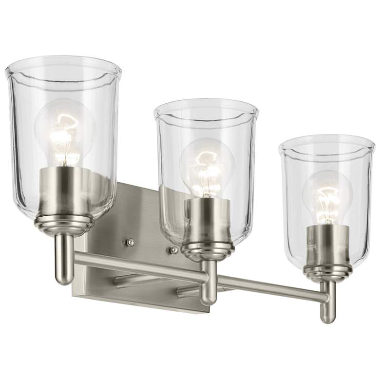 Image 1 Shailene Brushed Nickel Linear Clear Bath 3Lt