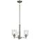 Shailene Brushed Nickel Round Clear Mini Chandelier 3Lt