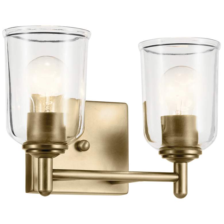 Image 1 Shailene Natural Brass Linear Clear Bath 2Lt