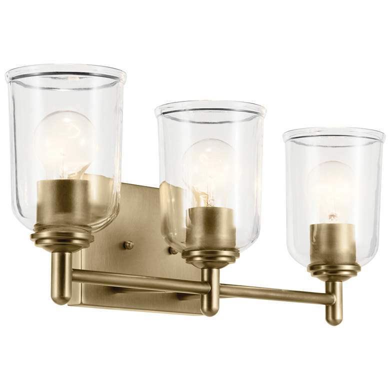 Image 1 Shailene Natural Brass Linear Clear Bath 3Lt