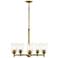 Shailene Natural Brass Round Clear Chandelier 5Lt
