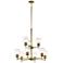 Shailene Natural Brass Tiered Clear Chandelier 9Lt
