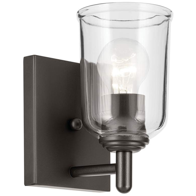 Image 1 Shailene Olde Bronze Bell Clear Wall Sconce 1Lt