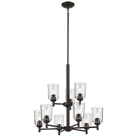 Image1 of Shailene Olde Bronze Tiered Clear Chandelier 9Lt