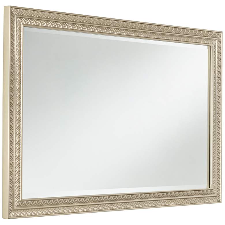 Image 7 Shaina Champagne Gold Wood 24" x 40" Rectangular Wall Mirror more views