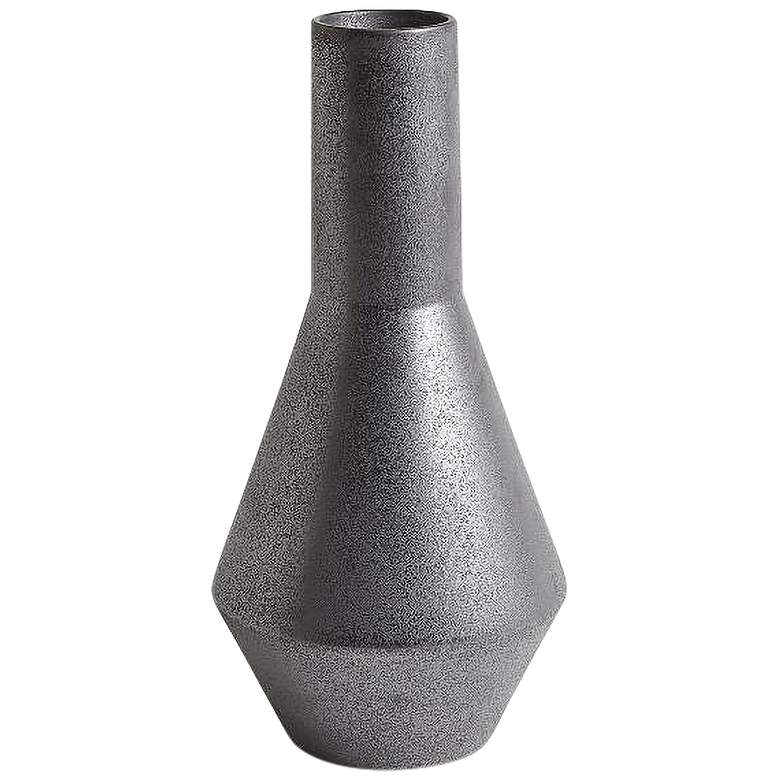Image 1 Shaker Reactive Glaze Graphite Gray 20 1/2 inchH Decorative Vase