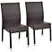 Shaley Tiger Stripe Pattern Wicker Side Chairs Set of 2