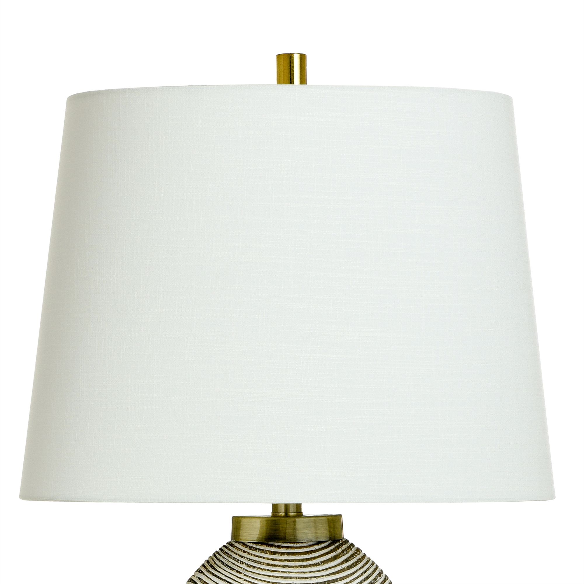Image 5 Shallows 33" High Double Circle Cream Striped and Brass Table Lamp more views