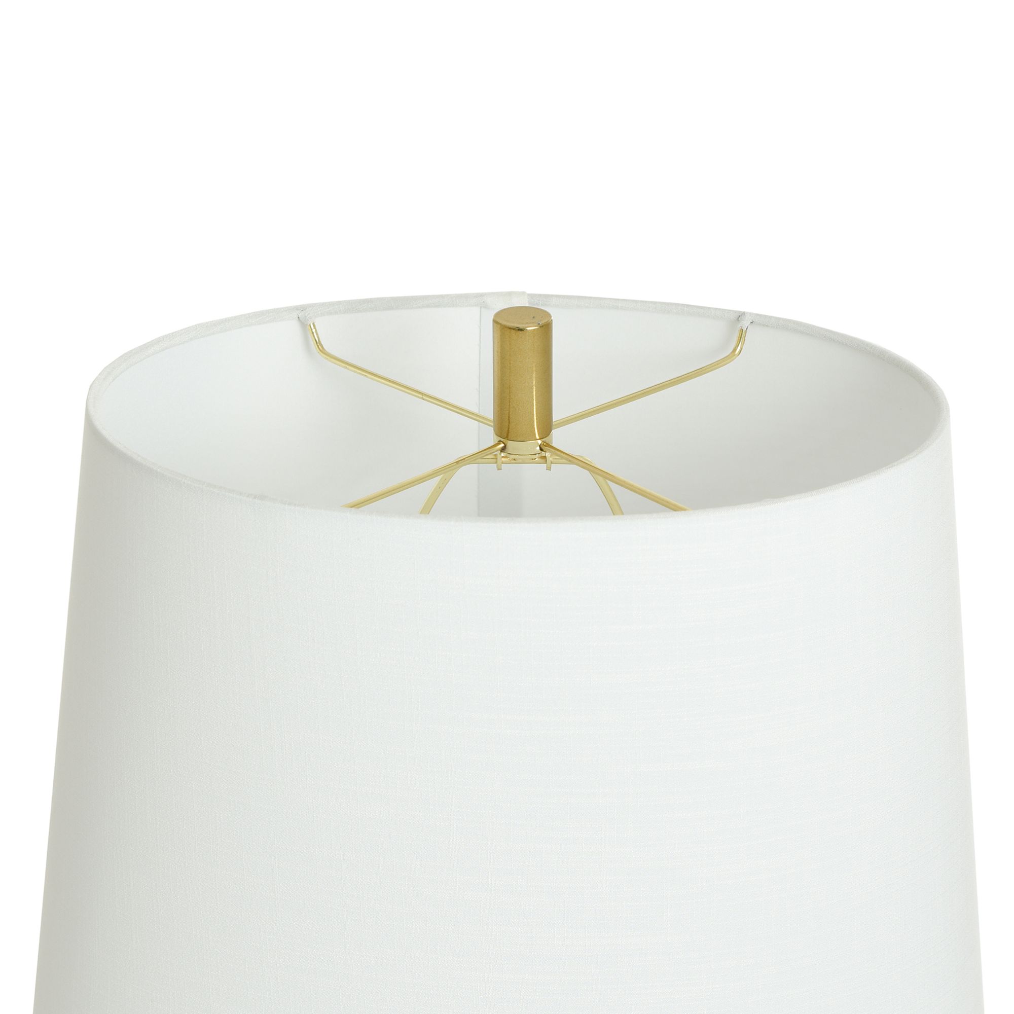 Image 6 Shallows 33" High Double Circle Cream Striped and Brass Table Lamp more views