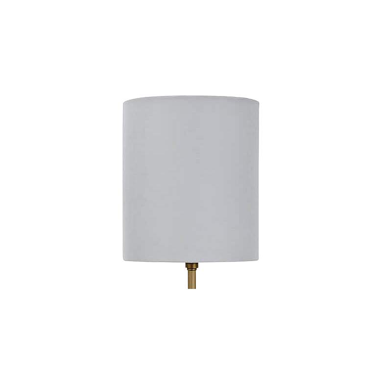 Image 2 Shalom Jade and Brass Cylinder 18 1/2 inchH Accent Table Lamp more views