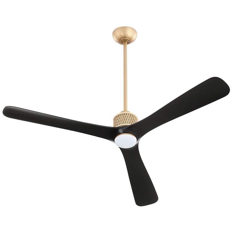 Image 1 Shamal Ceiling Fan - Aged Brass - Matte Black
