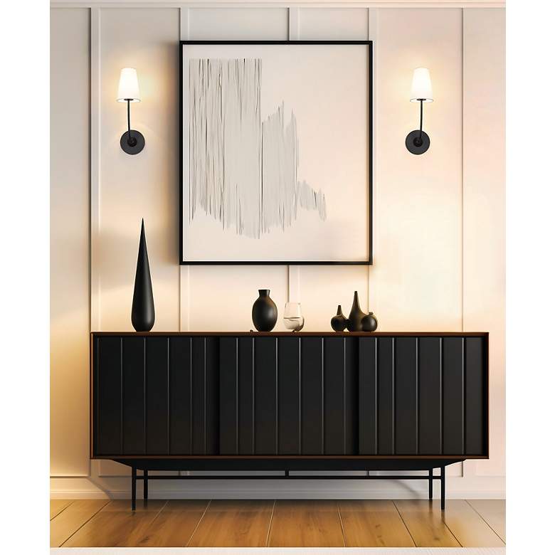 Image 4 Shannon 17" High Matte Black Wall Sconce more views
