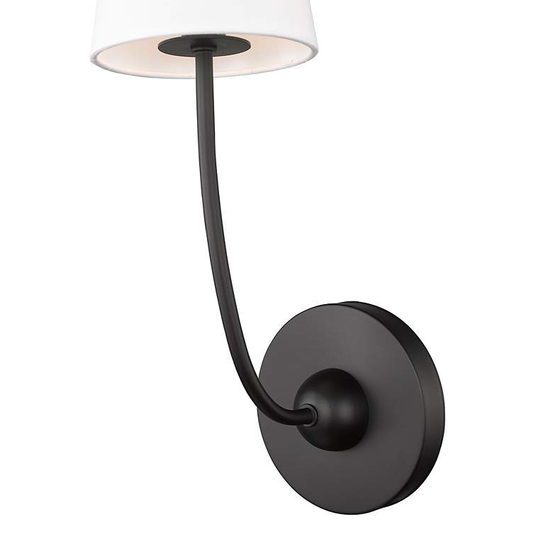 Image 7 Shannon 17" High Matte Black Wall Sconce more views