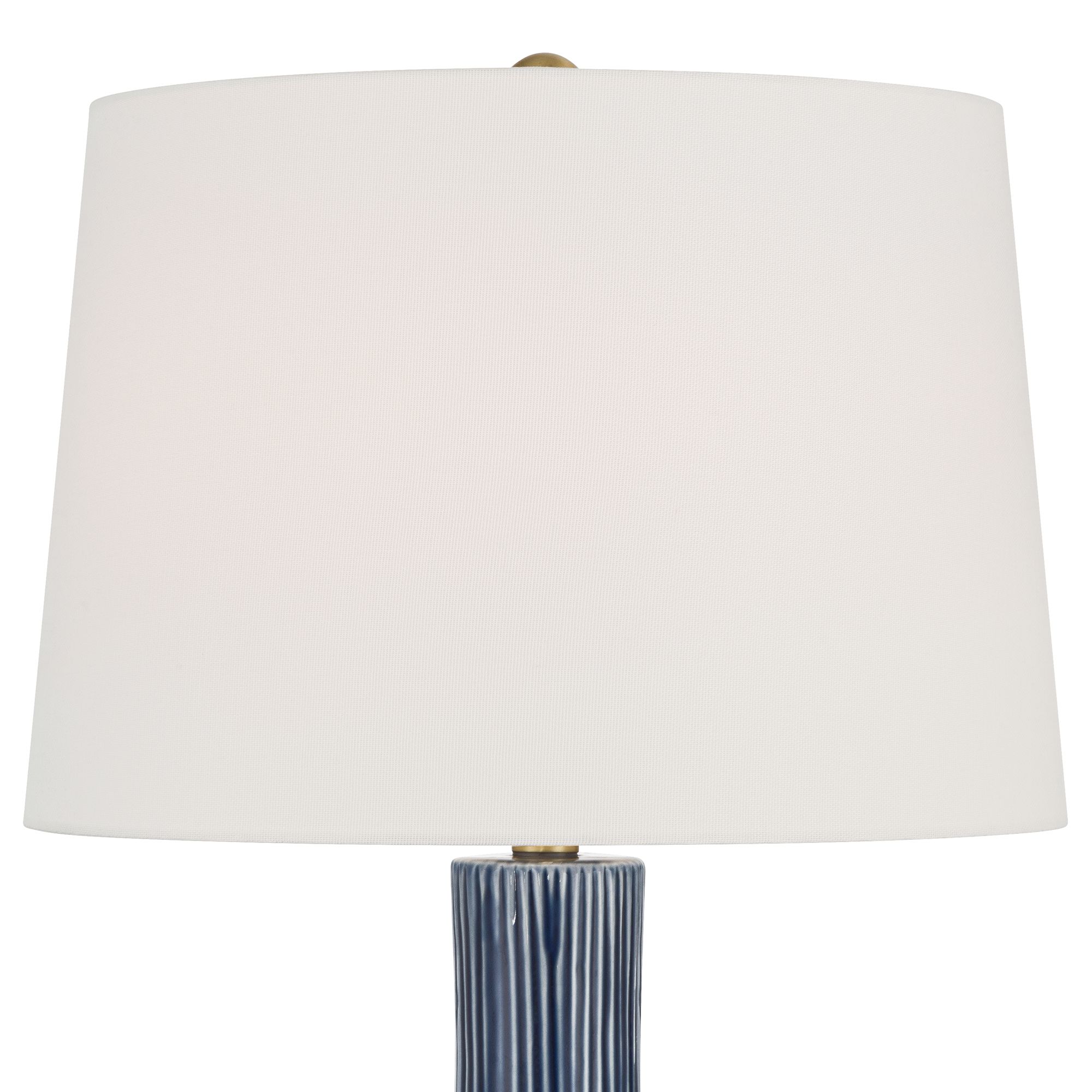 Image 3 Shannon 30 1/2" High Blue Stripe Ceramic Gourd Table Lamp more views