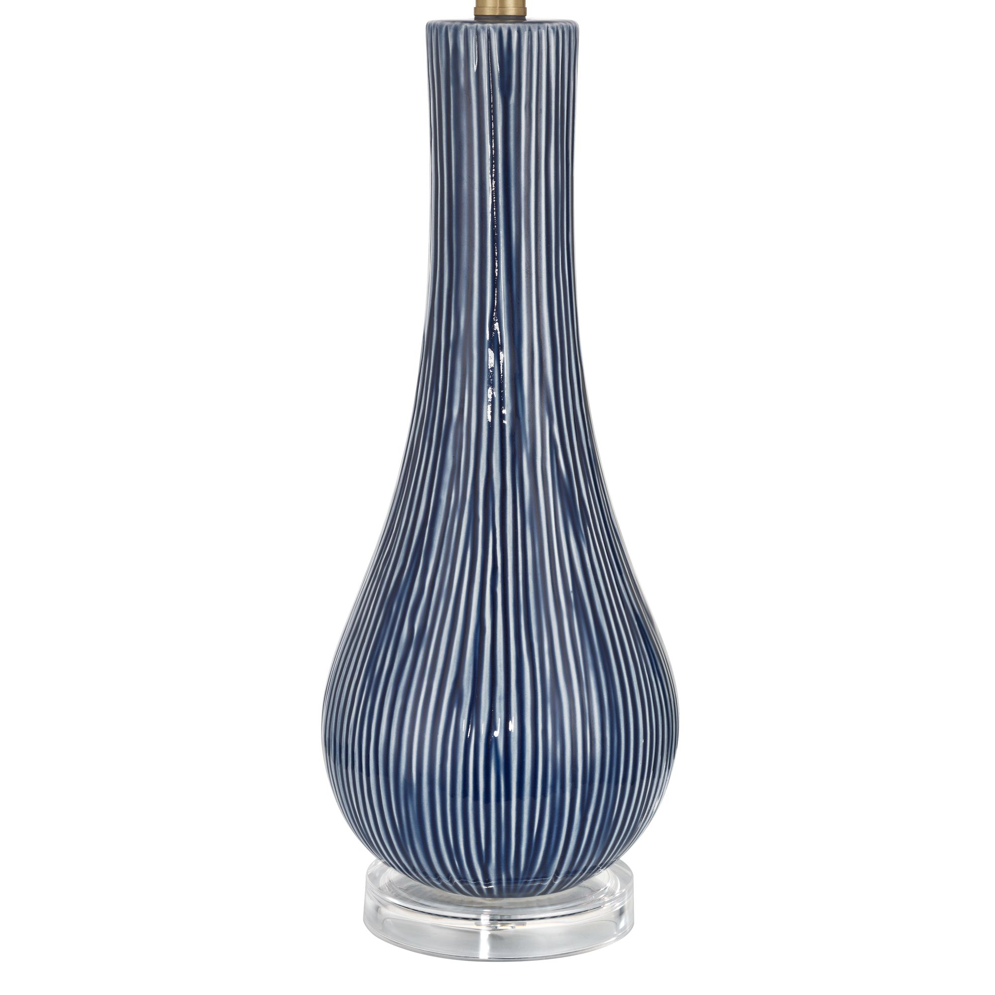 Image 6 Shannon 30 1/2" High Blue Stripe Ceramic Gourd Table Lamp more views