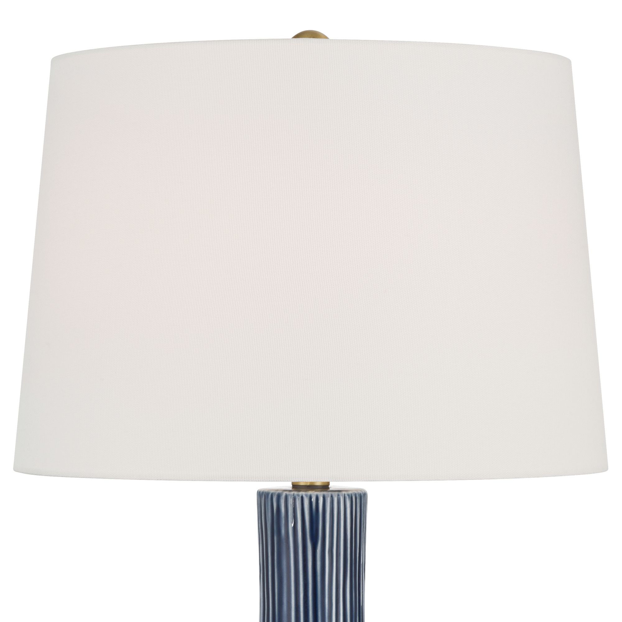 Image 2 Shannon 30 1/2" High Blue Stripe Ceramic Gourd Table Lamp Set of 2 more views