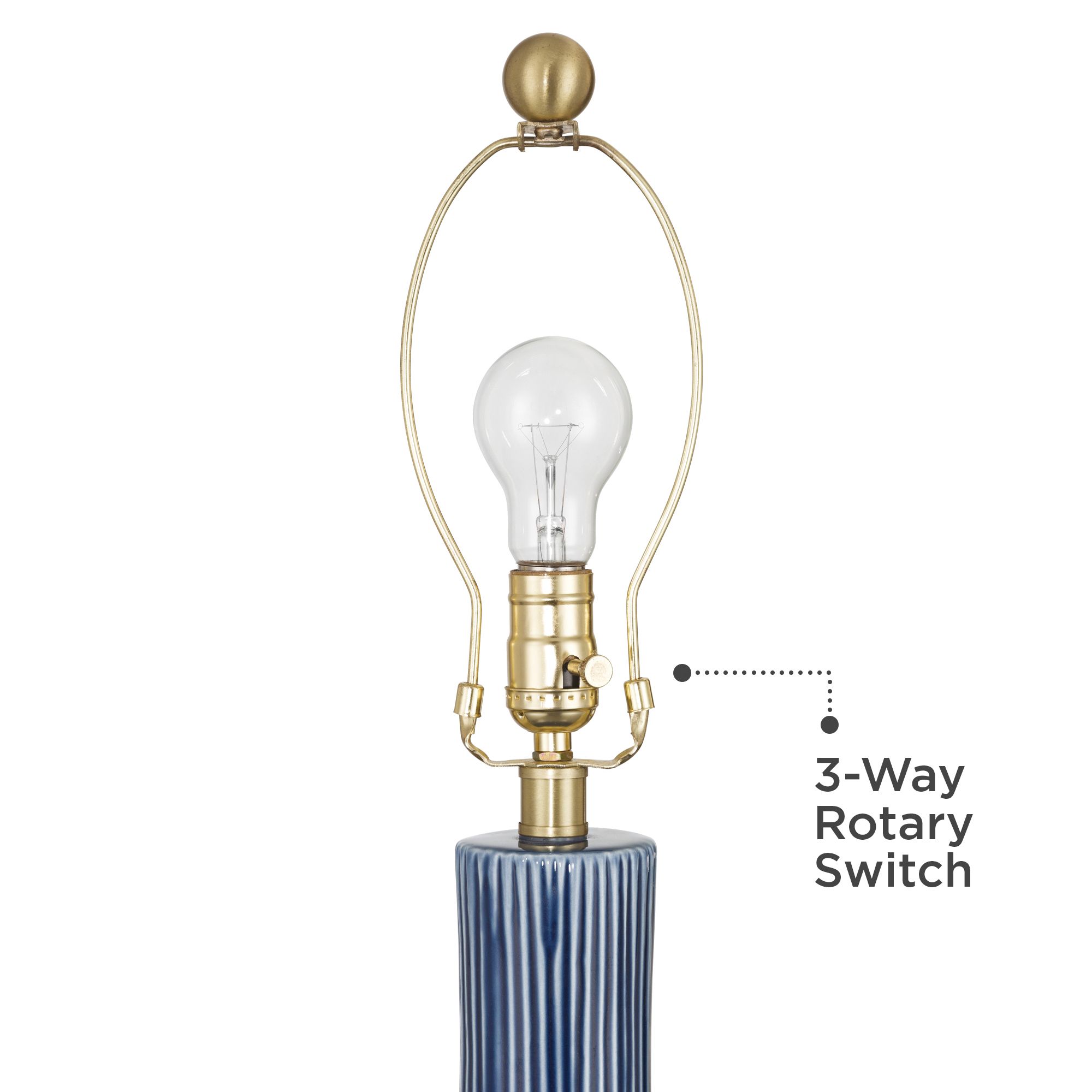 Image 4 Shannon 30 1/2" High Blue Stripe Ceramic Gourd Table Lamp Set of 2 more views