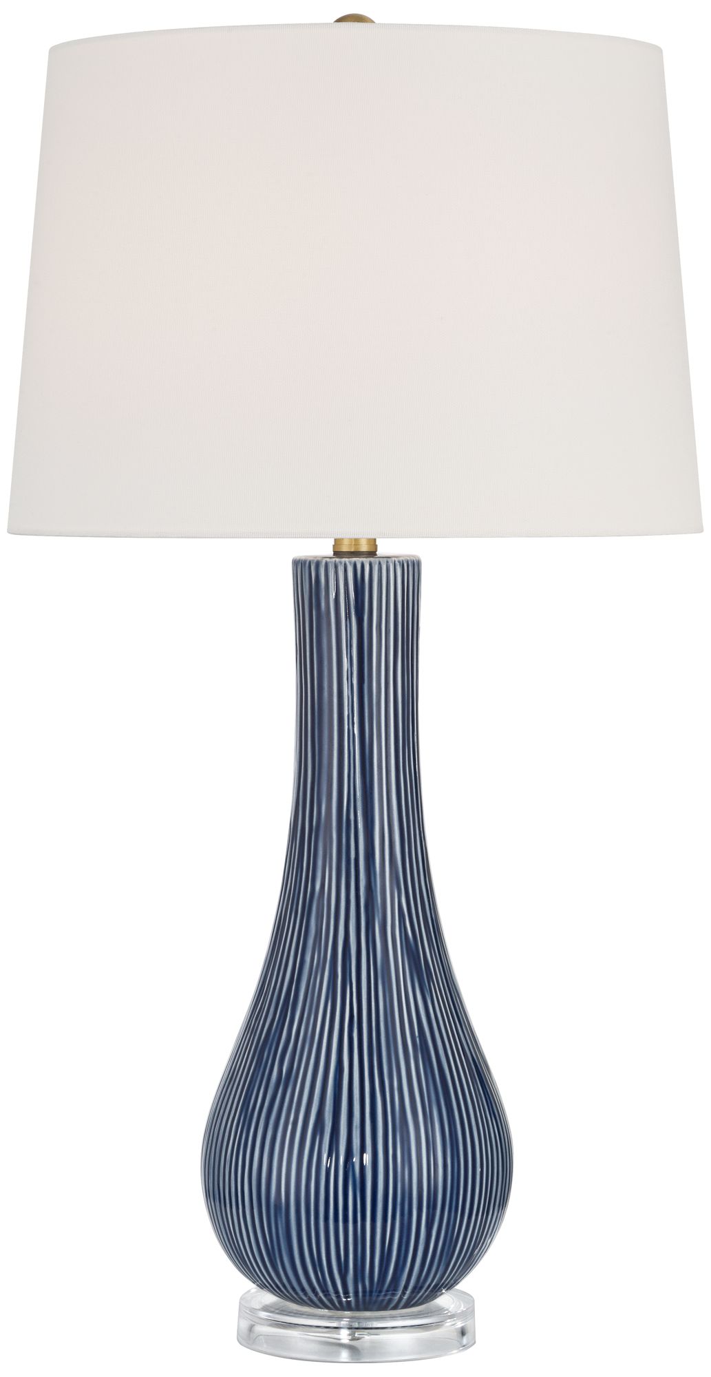 Image 2 Shannon 30 1/2" High Blue Stripe Ceramic Gourd Table Lamp