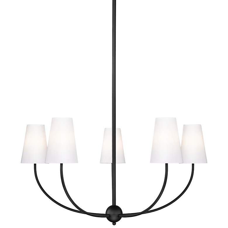 Image 3 Shannon 32" Wide Matte Black 5-Light Chandelier