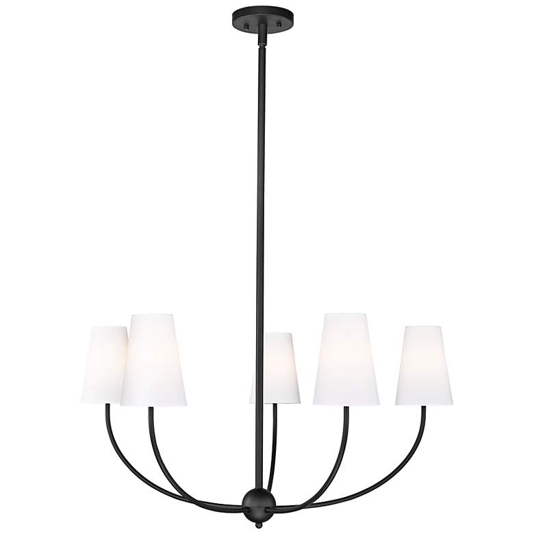 Image 6 Shannon 32" Wide Matte Black 5-Light Chandelier more views