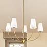 2_Shannon 32" Wide Rubbed Brass 5-Light Chandelier
