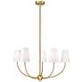 7_Shannon 32" Wide Rubbed Brass 5-Light Chandelier more views