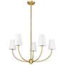 Shannon 32" Wide Rubbed Brass 5-Light Chandelier in scene