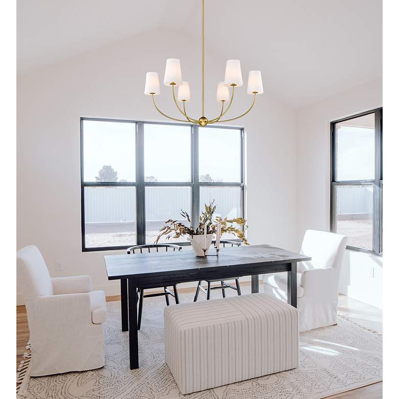 Image 4 Shannon 42" Wide Rubbed Brass 6-Light Chandelier more views
