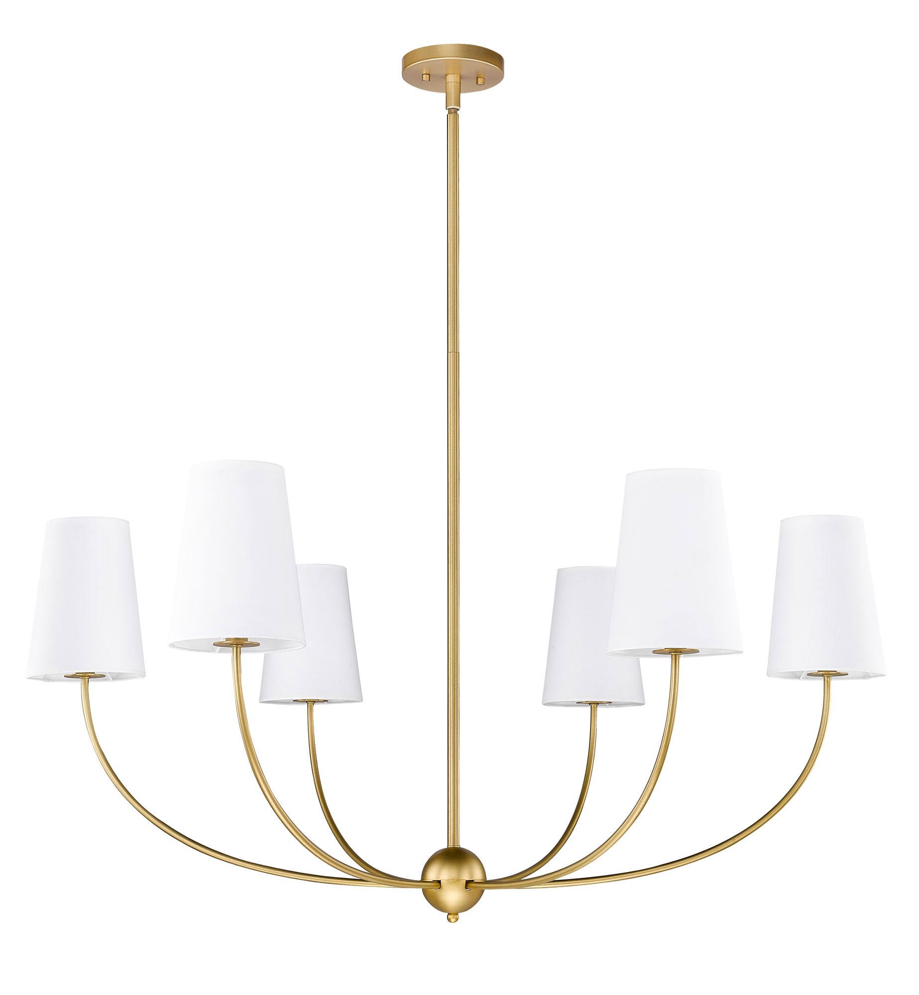 Shannon 42" Wide Rubbed Brass 6-Light Chandelier