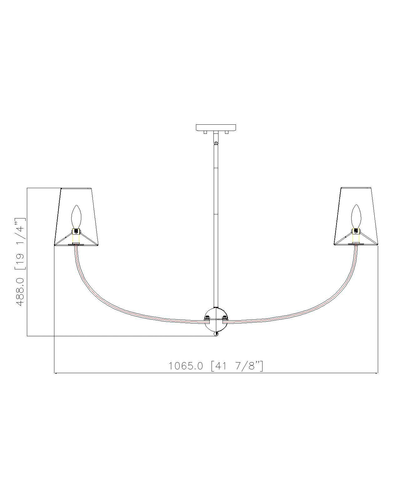 Shannon 42" Wide Rubbed Brass 6-Light Chandelier